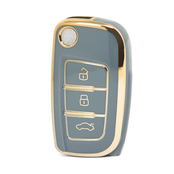 Nano High Quality Cover For Geely Remote Key 3 Buttons Gray Color...