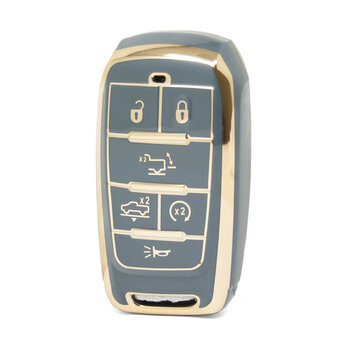 Nano High Quality Cover For Jeep Remote Key 5+1 Buttons Gray...