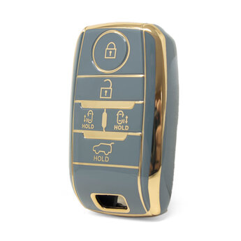 Nano High Quality Cover For Kia Remote Key 5 Buttons Gray Color...