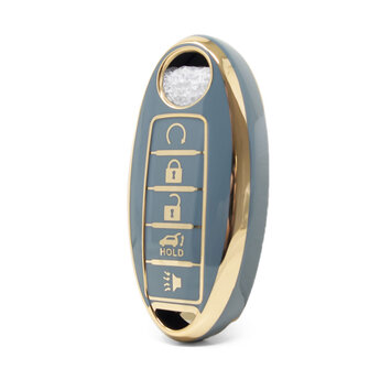 Nano High Quality Cover For Nissan Remote Key 5 Buttons Gray...