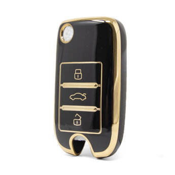 Nano High Quality Cover For Roewe Flip Remote Key 3 Buttons Black...