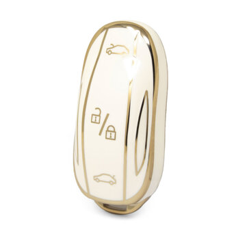 Nano High Quality Cover For Tesla Remote Key 3 Buttons White...