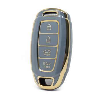 Nano High Quality Cover For Hyundai Remote Key 4 Buttons Gray...