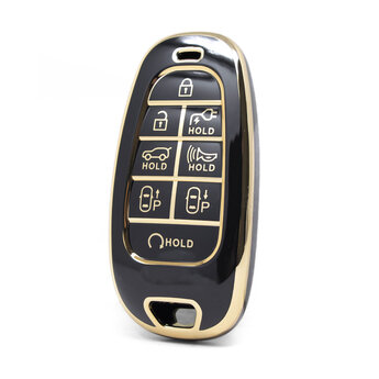 Nano High Quality Cover For Hyundai Remote Key 8 Buttons Black...