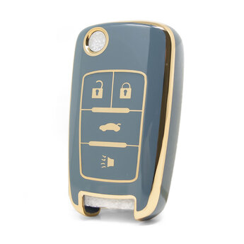 Nano High Quality Cover For Chevrolet Flip Remote Key 3+1 Buttons...