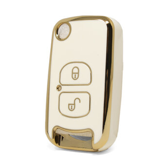 Nano High Quality Cover For FAW Flip Remote Key 2 Buttons White...