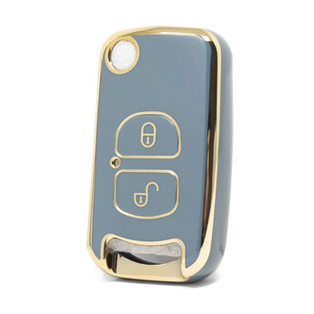 Nano High Quality Cover For FAW Flip Remote Key 2 Buttons Gray...