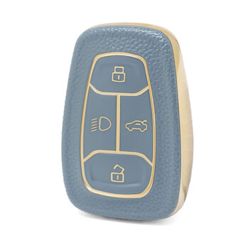 Nano High Quality Gold Leather Cover For TATA Remote Key 4 Buttons...