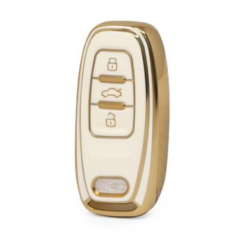 Nano High Quality Gold Leather Cover For Audi Remote Key 3 Buttons...