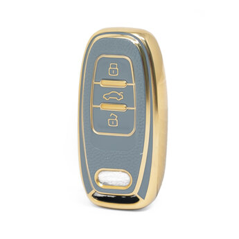 Nano High Quality Gold Leather Cover For Audi Remote Key 3 Buttons...
