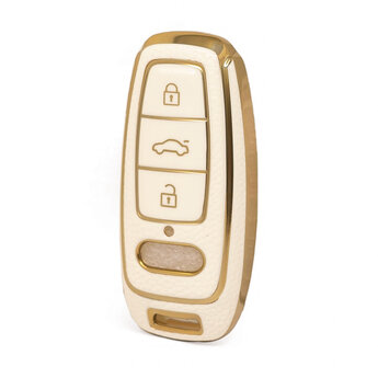 Nano High Quality Gold Leather Cover For Audi Remote Key 3 Buttons...