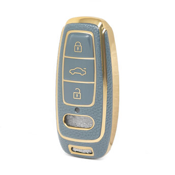 Nano High Quality Gold Leather Cover For Audi Remote Key 3 Buttons...