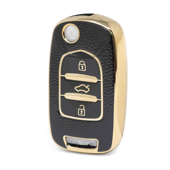 Nano High Quality Gold Leather Cover For Baojun Flip Remote Key...