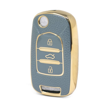 Nano High Quality Gold Leather Cover For Baojun Flip Remote Key...