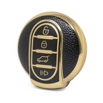 Nano High Quality Gold Leather Cover For Mini Cooper Remote Key...