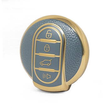 Nano High Quality Gold Leather Cover For Mini Cooper Remote Key...