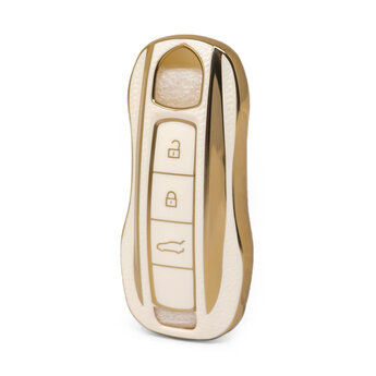 Nano High Quality Gold Leather Cover For Porsche Remote Key 3...