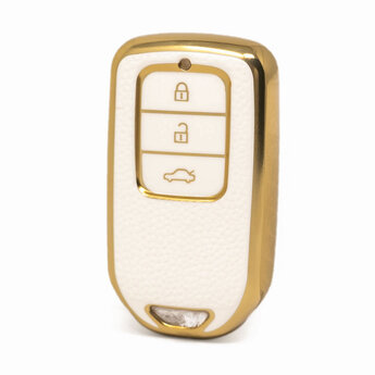 Nano High Quality Gold Leather Cover For Honda Remote Key 3 Buttons...