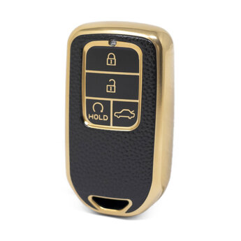 Nano High Quality Gold Leather Cover For Honda Remote Key 4 Buttons...