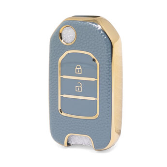 Nano High Quality Gold Leather Cover For Honda Flip Remote Key...