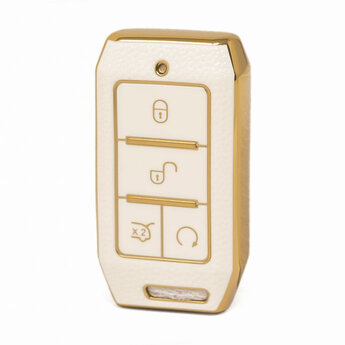 Nano High Quality Gold Leather Cover For BYD Remote Key 4 Buttons...