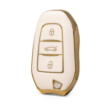 Nano High Quality Gold Leather Cover For Peugeot Remote Key 3...