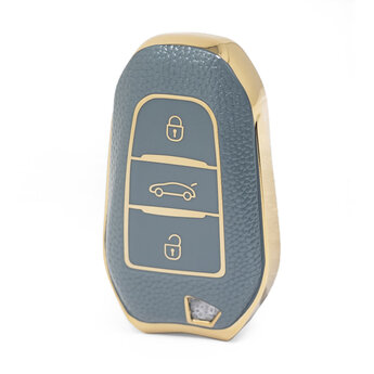 Nano High Quality Gold Leather Cover For Peugeot Remote Key 3...