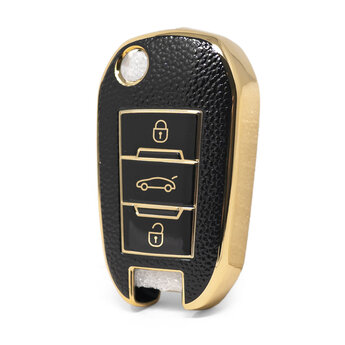 Nano High Quality Gold Leather Cover For Peugeot Flip Remote...