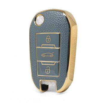 Nano High Quality Gold Leather Cover For Peugeot Flip Remote...