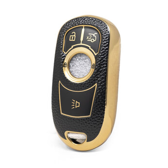 Nano High Quality Gold Leather Cover For Buick Remote Key 4 Buttons...