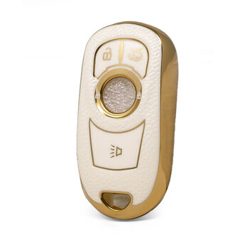 Nano High Quality Gold Leather Cover For Buick Remote Key 4 Buttons...