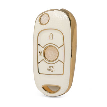 Nano High Quality Gold Leather Cover For Buick Remote Key 3 Buttons...