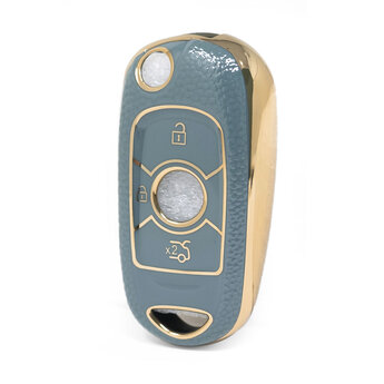 Nano High Quality Gold Leather Cover For Buick Remote Key 3 Buttons...