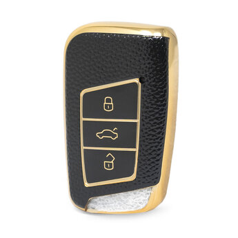 Nano High Quality Gold Leather Cover For Volkswagen Remote Key...