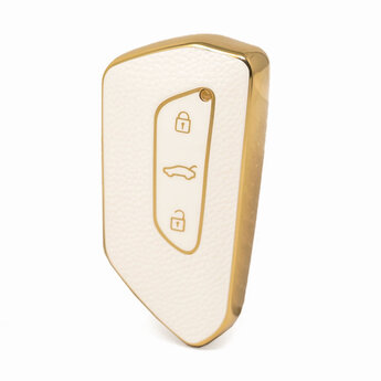 Nano High Quality Gold Leather Cover For Volkswagen Remote Key...