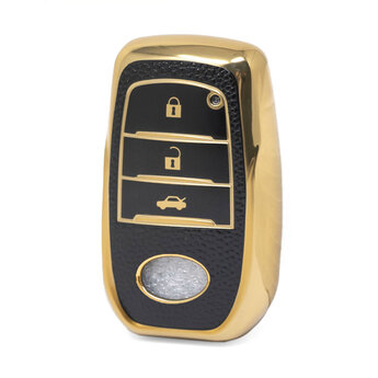 Nano High Quality Gold Leather Cover For Toyota Remote Key 3...