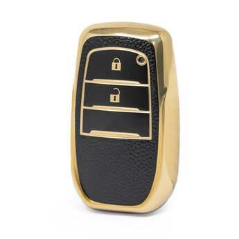 Nano High Quality Gold Leather Cover For Toyota Remote Key 2...