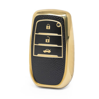 Nano High Quality Gold Leather Cover For Toyota Remote Key 3...