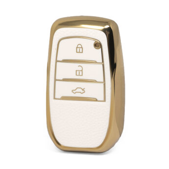 Nano High Quality Gold Leather Cover For Toyota Remote Key 3...