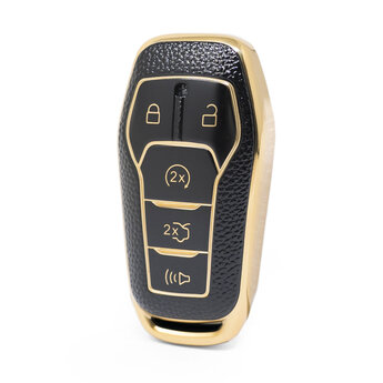 Nano High Quality Gold Leather Cover For Ford Remote Key 5 Buttons...
