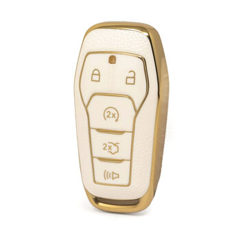 Nano High Quality Gold Leather Cover For Ford Remote Key 5 Buttons...