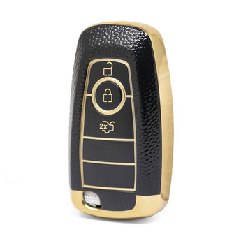 Nano High Quality Gold Leather Cover For Ford Remote Key 3 Buttons...