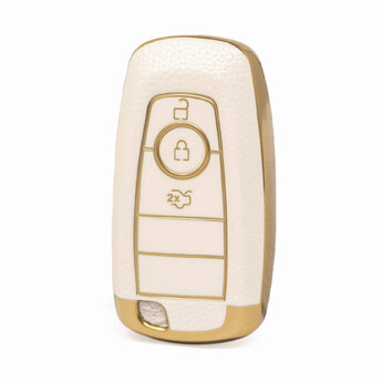 Nano High Quality Gold Leather Cover For Ford Remote Key 3 Buttons...