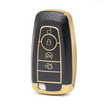 Nano High Quality Gold Leather Cover For Ford Remote Key 4 Buttons...