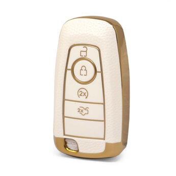 Nano High Quality Gold Leather Cover For Ford Remote Key 4 Buttons...