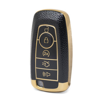 Nano High Quality Gold Leather Cover For Ford Remote Key 5 Buttons...