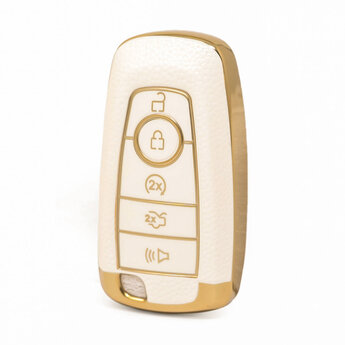 Nano High Quality Gold Leather Cover For Ford Remote Key 5 Buttons...