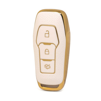 Nano High Quality Gold Leather Cover For Ford Remote Key 3 Buttons...