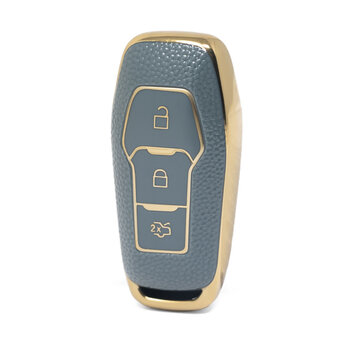 Nano High Quality Gold Leather Cover For Ford Remote Key 3 Buttons...