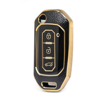 Nano High Quality Gold Leather Cover For Ford Flip Remote Key...